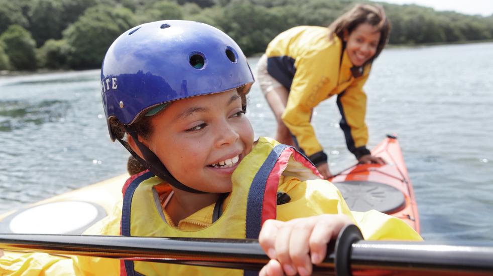 Quality time mother and daughter kayaking